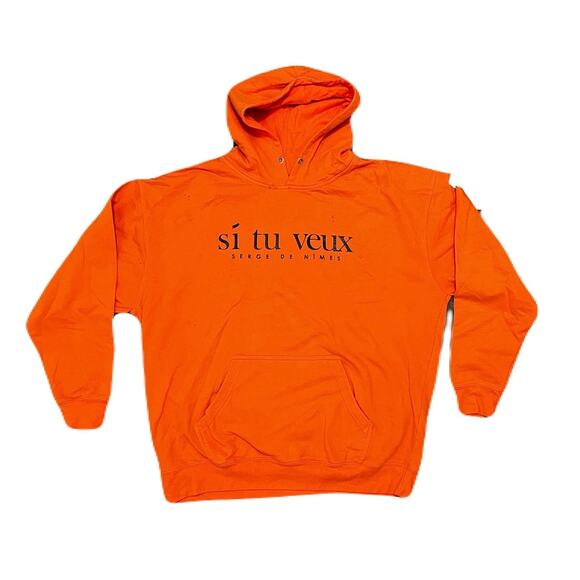 Other Other - Si Tu Veux Orange Men’s Hoodie Size 2 XL